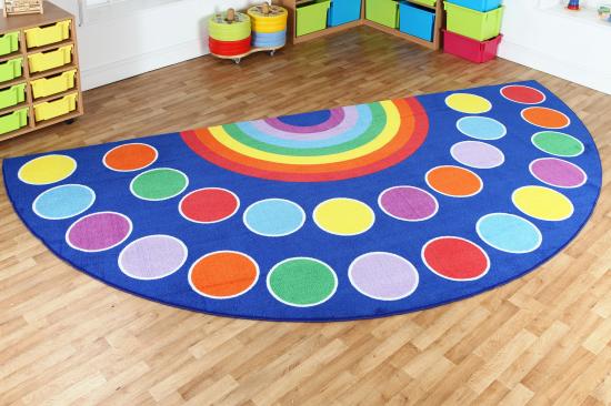 TAPPETO SEMICERCHIO MAXI - COLORI ARCOBALENO - DIM 200 X 400 CM 